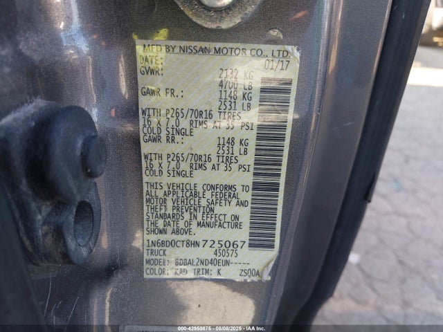 1N6BD0CT8HN725067 Nissan 2017