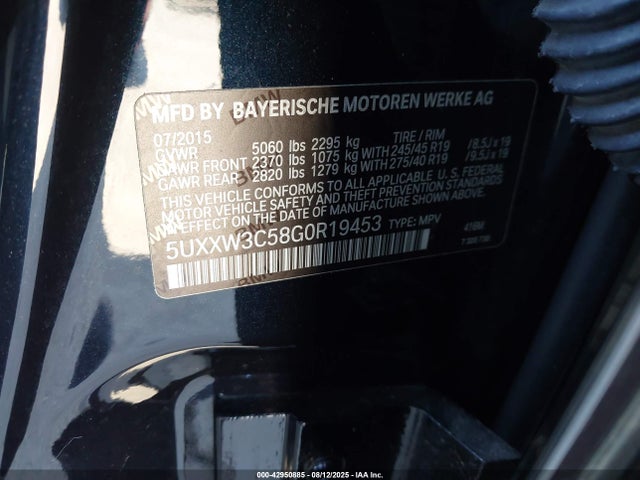 5UXXW3C58G0R19453 BMW X4