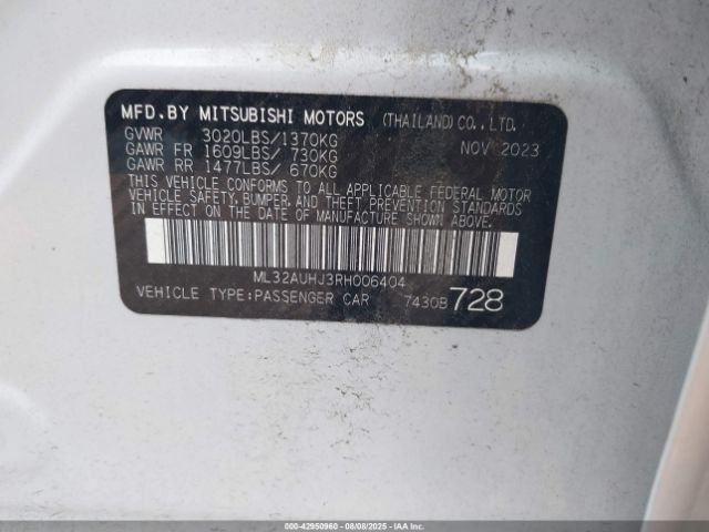2024 MITSUBISHI MIRAGE ML32AUHJ3RH006404 Photo 8