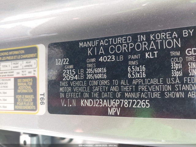 KNDJ23AU6P7872265 KIA mpi nu