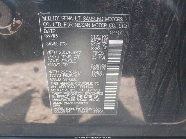 Nissan Rogue 2017 KNMAT2MVXHP561659 Image 9