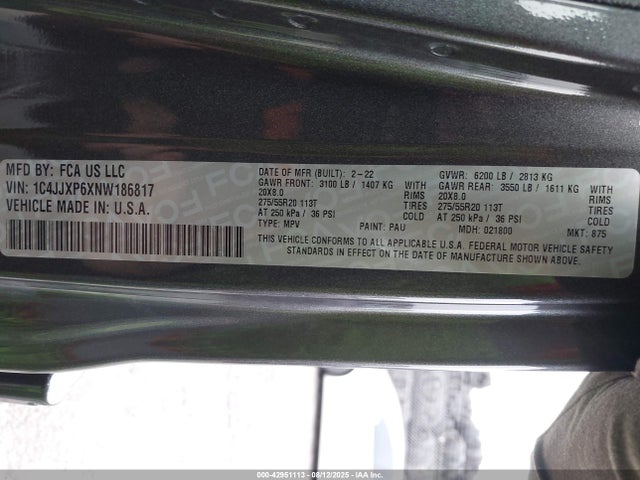 1C4JJXP6XNW186817 Jeep 2022