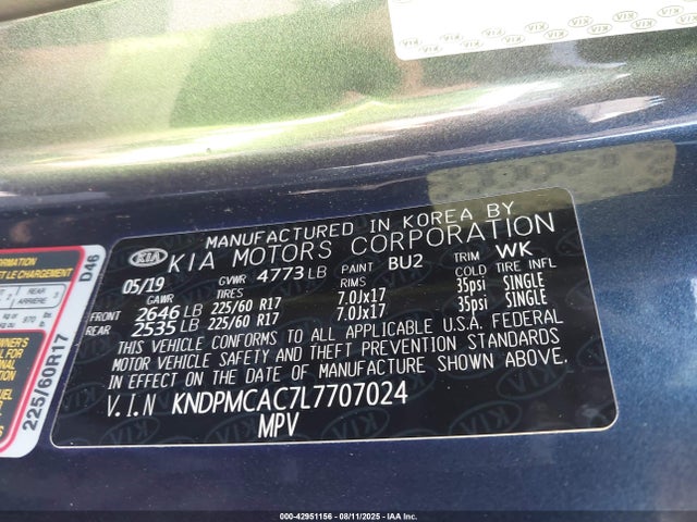 KIA gdi theta ii 2020 KNDPMCAC7L7707024 Image 9