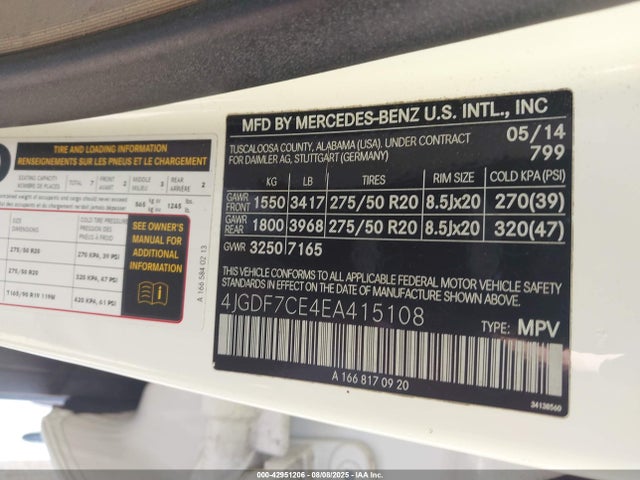 Mercedes-Benz 2014 2014 4JGDF7CE4EA415108 Image 9