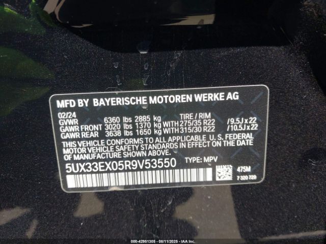 2024 BMW X6 5UX33EX05R9V53550 Photo 8