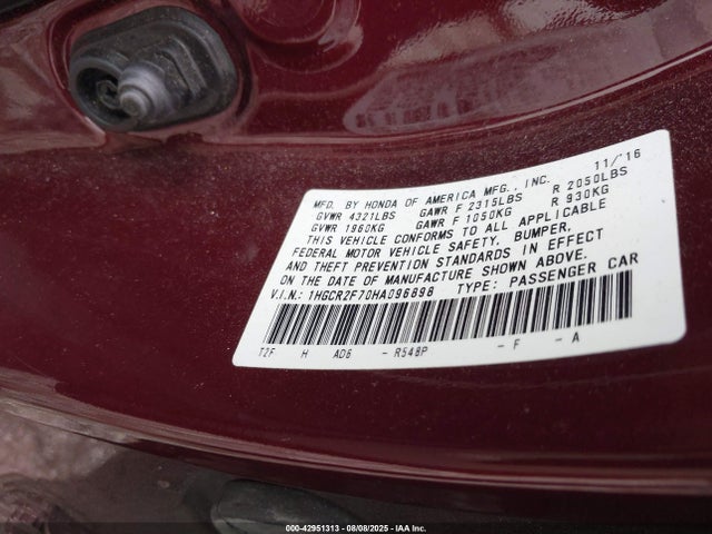 1HGCR2F70HA096898 Honda k24w1