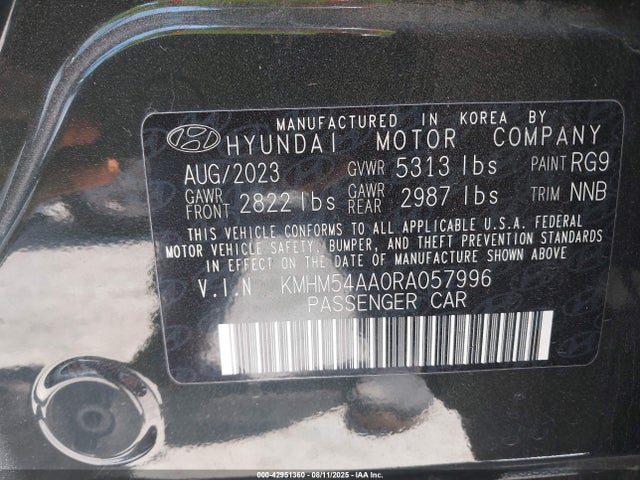 KMHM54AA0RA057996 Hyundai Ioniq 6