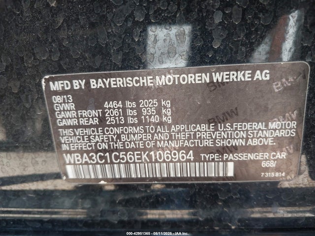 WBA3C1C56EK106964 BMW 328I