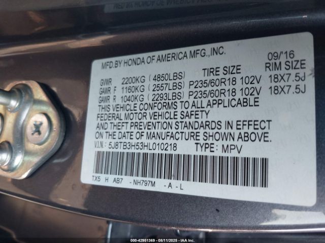 2017 ACURA RDX 5J8TB3H53HL010218 Photo 8