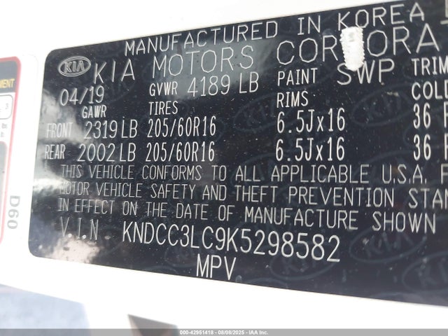KIA gdi 2019 KNDCC3LC9K5298582 Image 9