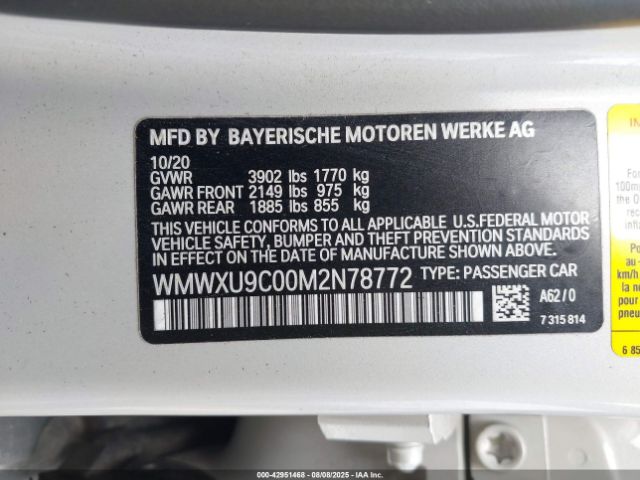 2021 MINI HARDTOP WMWXU9C00M2N78772 Photo 8