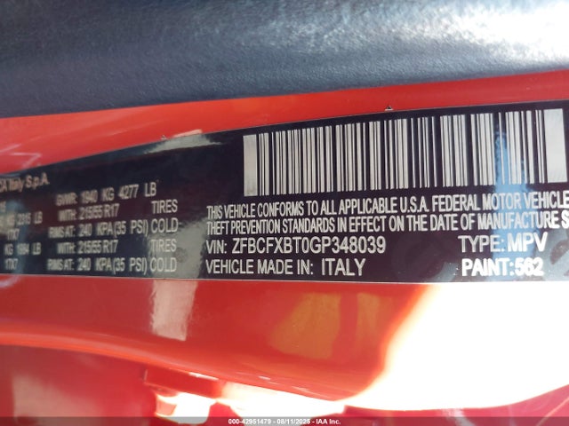 Fiat 2016 2016 ZFBCFXBT0GP348039 Image 9