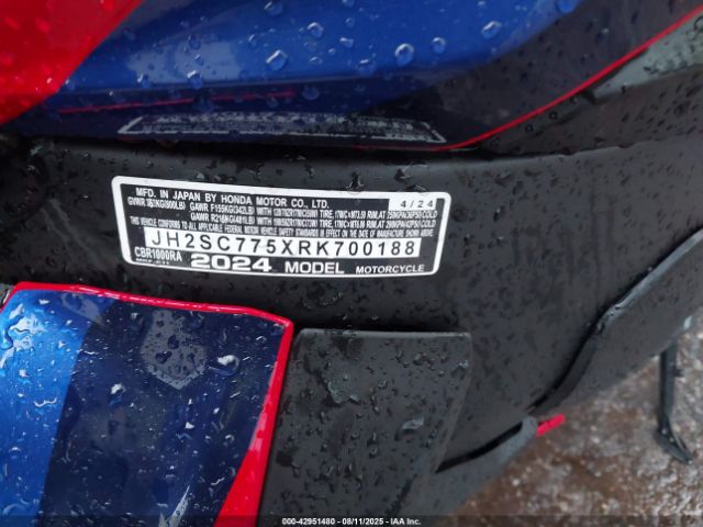 2024 HONDA CBR1000 JH2SC775XRK700188 Photo 9