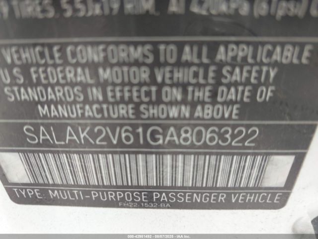 2016 LAND ROVER LR4 SALAK2V61GA806322 Photo 8