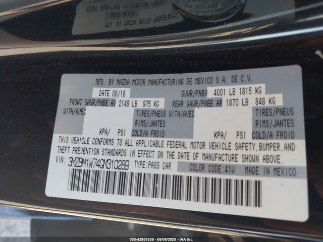 3MZBM1W74GM310289 Mazda pe