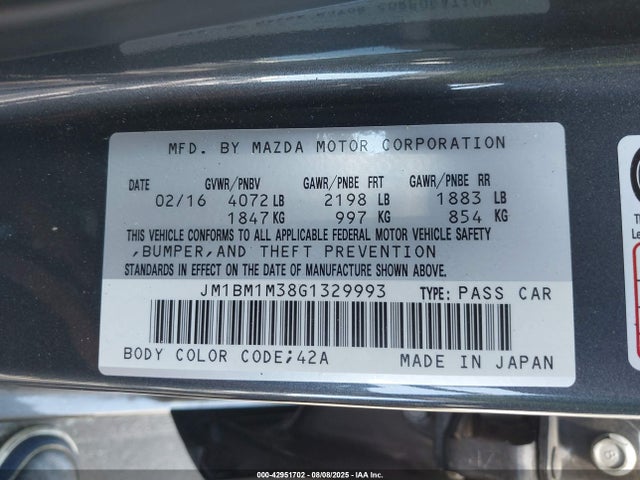 JM1BM1M38G1329993 Mazda py