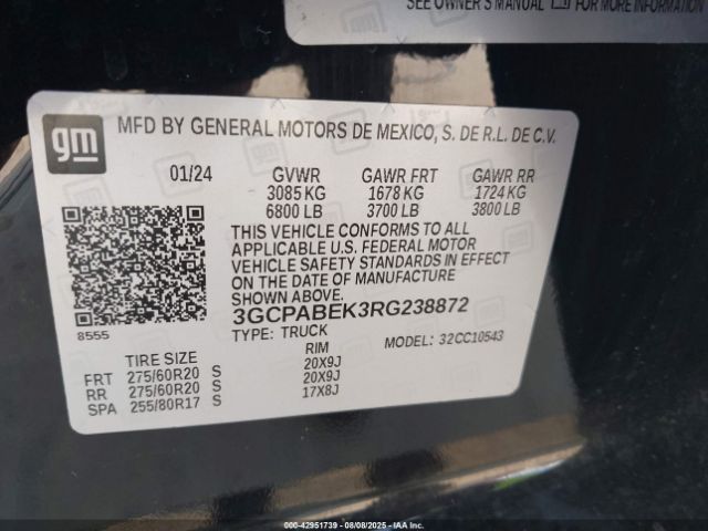 2024 CHEVROLET SILVERADO 1500 3GCPABEK3RG238872 Photo 8