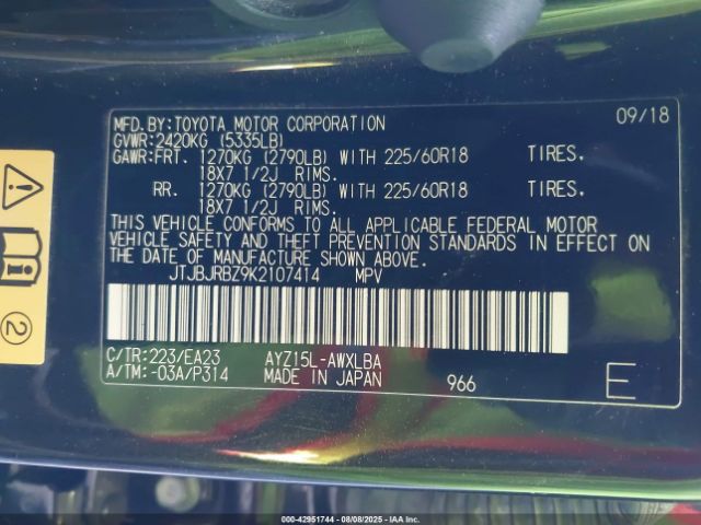 2019 LEXUS NX 300H JTJBJRBZ9K2107414 Photo 8