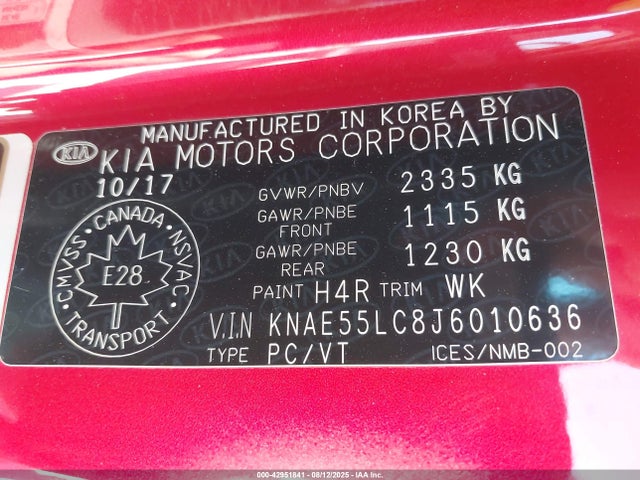 KIA tgdi lamda ii 2018 KNAE55LC8J6010636 Image 9