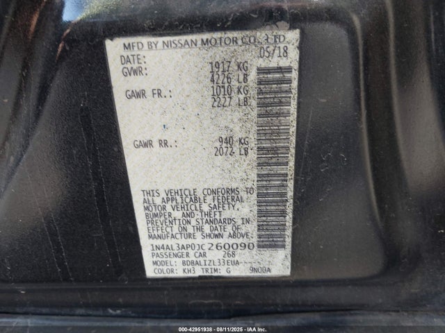 1N4AL3AP0JC260090 Nissan Altima