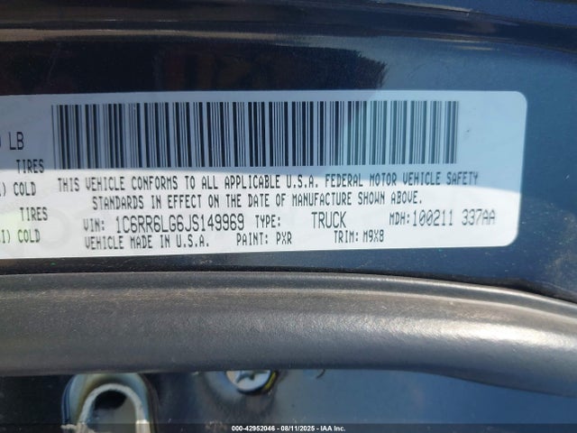 1C6RR6LG6JS149969 RAM 1500