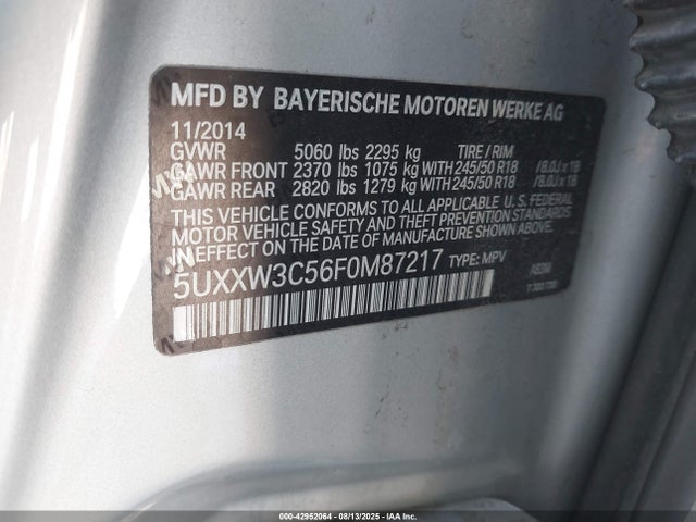 2015 BMW X4 5UXXW3C56F0M87217 Photo 8