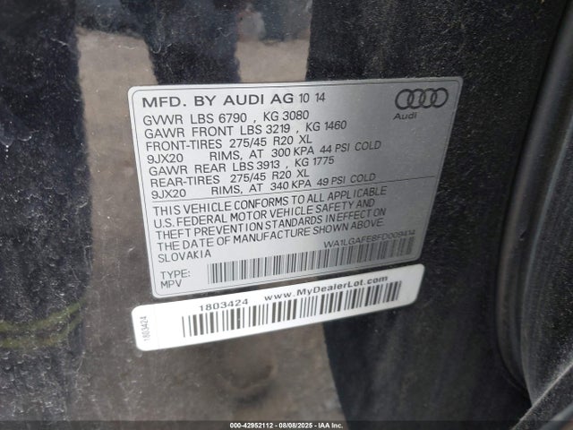 2015 AUDI Q7 WA1LGAFE8FD009414 Photo 8