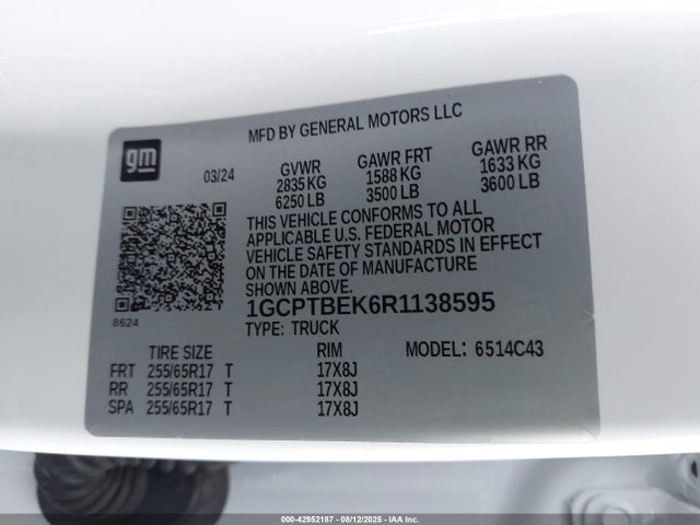 1GCPTBEK6R1138595 Chevrolet l3b