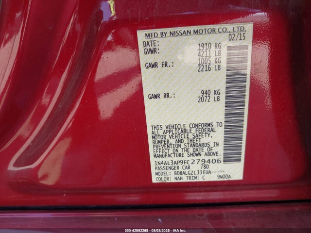 Nissan 2015 2015 1N4AL3AP9FC279406 Image 9