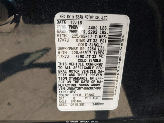 Nissan 2017 2017 JN8AT2MT4HW387466 Image 9