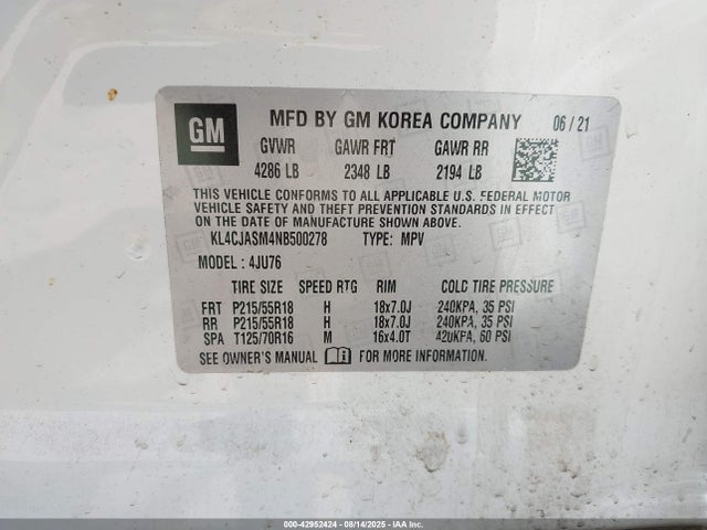 Buick le2 2022 KL4CJASM4NB500278 Image 9