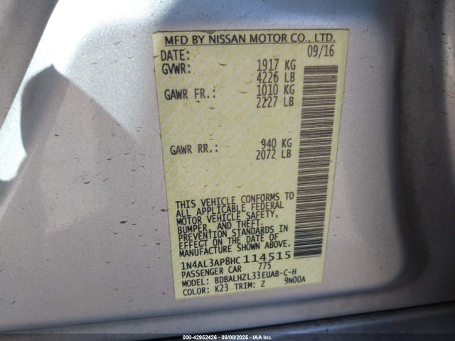 1N4AL3AP8HC114515 Nissan Altima
