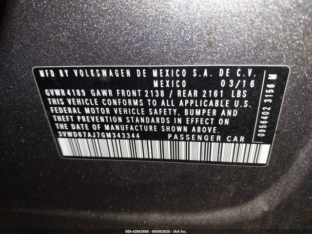 3VWD67AJ7GM343344 Volkswagen 1.4t