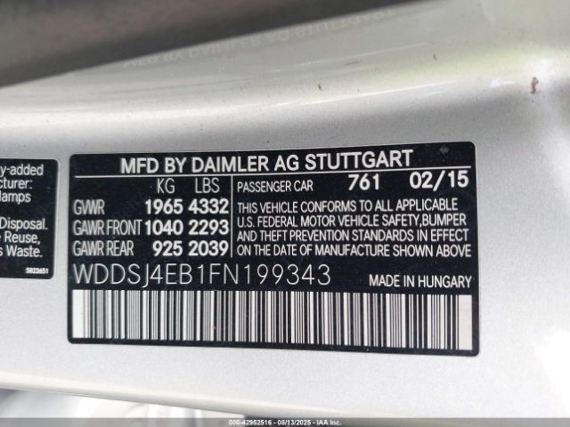 2015 MERCEDES-BENZ CLA 250 WDDSJ4EB1FN199343 Photo 8