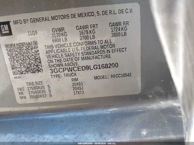 3GCPWCED9LG168200 Chevrolet l84 - di, dfm, alum, gen 5, var 2