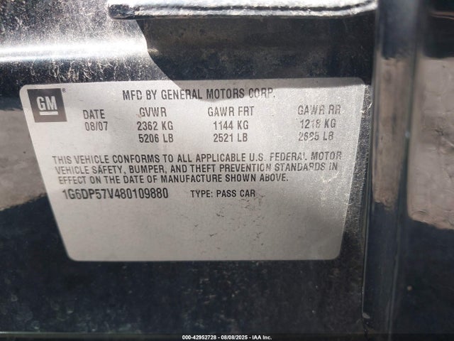 2008 CADILLAC CTS 1G6DP57V480109880 Photo 8