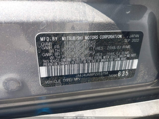 2023 MITSUBISHI OUTLANDER JA4J4UA86PZ013758 Photo 8