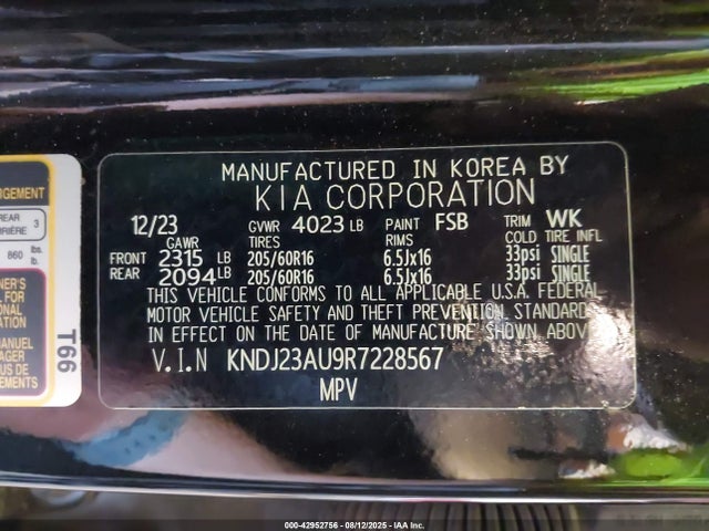 KNDJ23AU9R7228567 KIA 2024