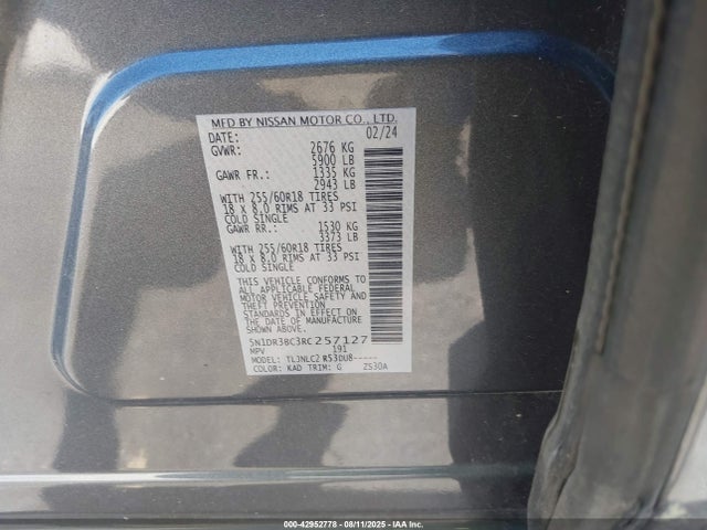 5N1DR3BC3RC257127 Nissan 2024
