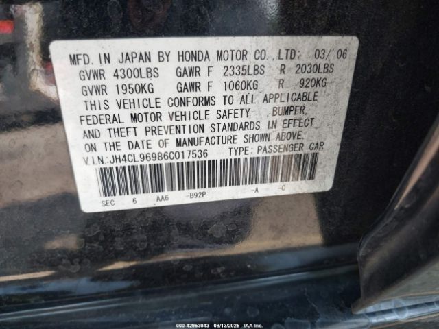 2006 ACURA TSX JH4CL96986C017536 Photo 8