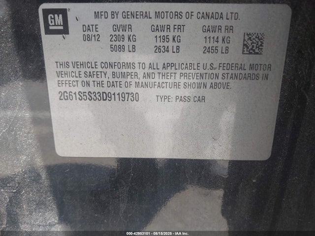 2013 CADILLAC XTS 2G61S5S33D9119730 Photo 8