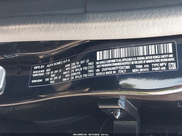 ZASPAKAN7P7D57380 Alfa Romeo Stelvio