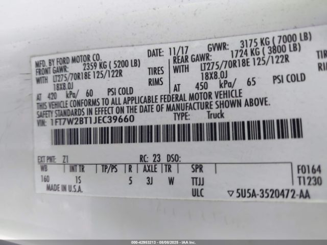 2018 FORD F-250 1FT7W2BT1JEC39660 Photo 8