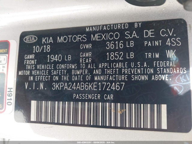 KIA gdi gamma 2019 3KPA24AB6KE172467 Image 9