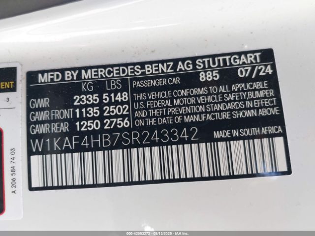 2025 MERCEDES-BENZ C 300 W1KAF4HB7SR243342 Photo 8