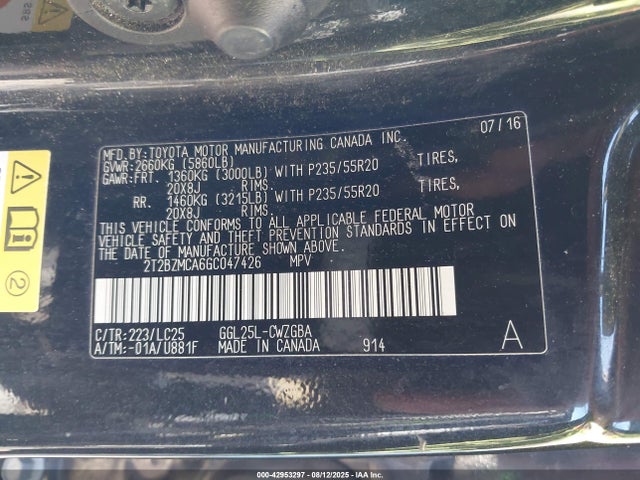 Lexus RX 2016 2T2BZMCA6GC047426 Image 9