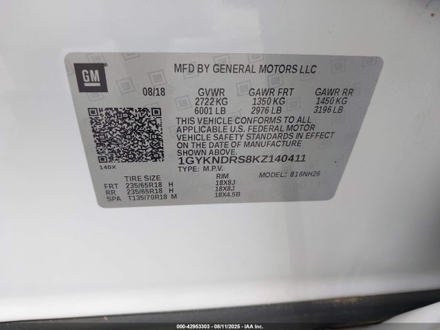 2019 CADILLAC XT5 1GYKNDRS8KZ140411 Photo 8