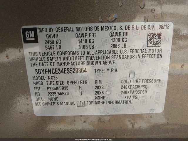 2014 CADILLAC SRX 3GYFNCE34ES529364 Photo 8