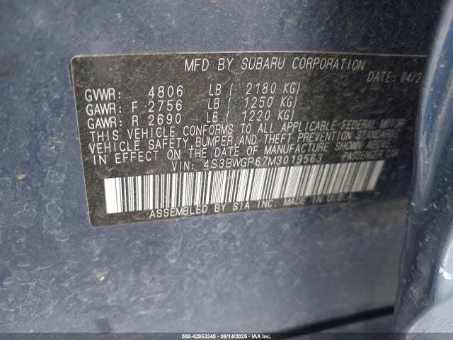 4S3BWGP67M3019563 Subaru 2021