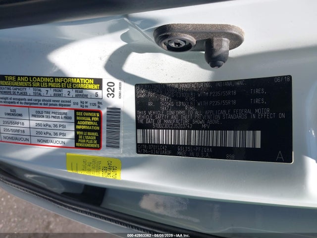Toyota Sienna Xle 7 Passenger 2018 5TDDZ3DC2JS203743 Image 9